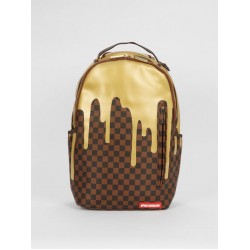 GOLD DRIP PRINT CHECKERED BACKPACK 910B1637NSZ